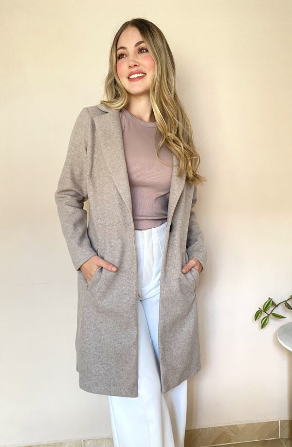 ABRIGO PAÑO BEIGE - Image 2