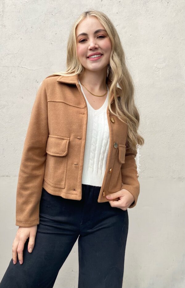 CHAQUETA EN PAÑO CAMEL